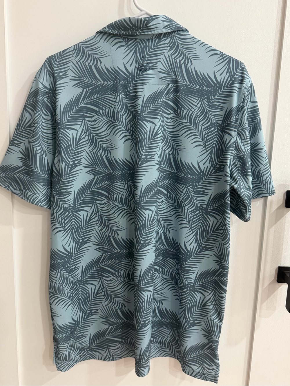 Anchor Boys Palm Leaves Tech Performance Polo Shirt Men's Size M Blue Teal - Picture 2 of 9